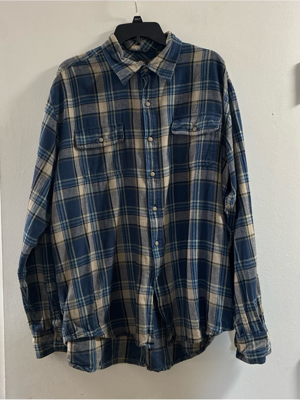 Timberland Blue and Cream Plaid Button-Down Shirt